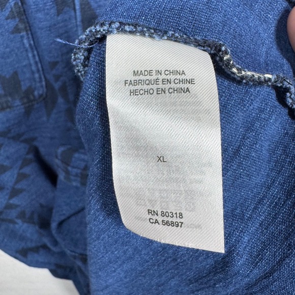 Lucky Brand Aztec Print Blue Button Up Shirt‎ Menswear Sz XL - Picture 11 of 11